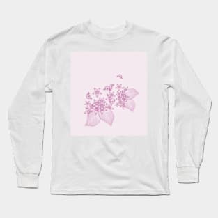 Elegant flowers and butterflies in pink Long Sleeve T-Shirt